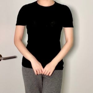 💖NWOT Zara black knit short sleeve top S